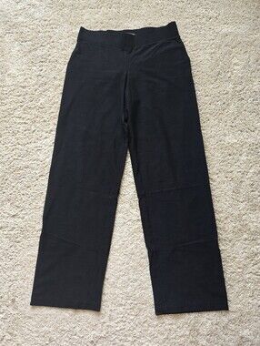 Eileen Fisher Pull On Pants Womens PS Black Straight Casual Comfort
